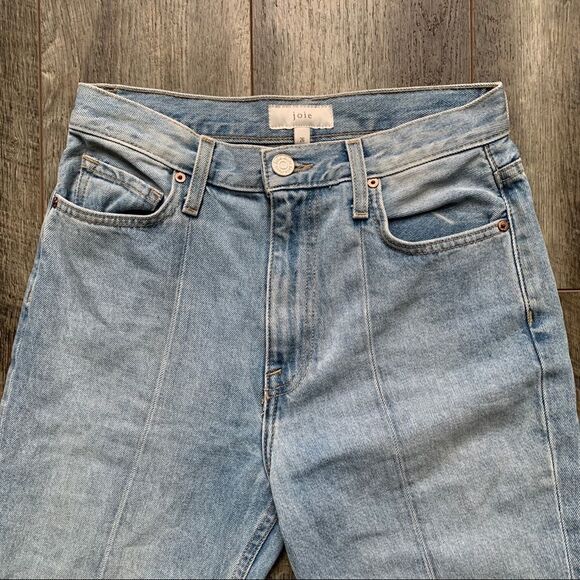 Joie Charan Raw Hem High Rise Straight Jeans Light Wash Size 26 - Picture 13 of 14